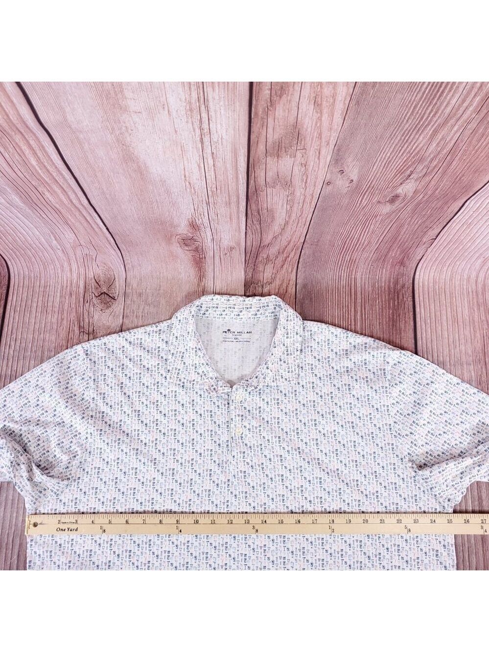 Peter Millar Seaside Mens XXL Sand Bar Aqua Cotton Polo Shirt Cocktail Martini - Picture 11 of 12